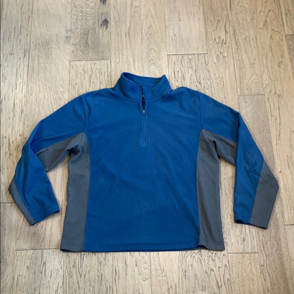 L.L. Bean Blue Outdoor 1/4 Zip Pullover Fleece Sweatshirt Size Medium